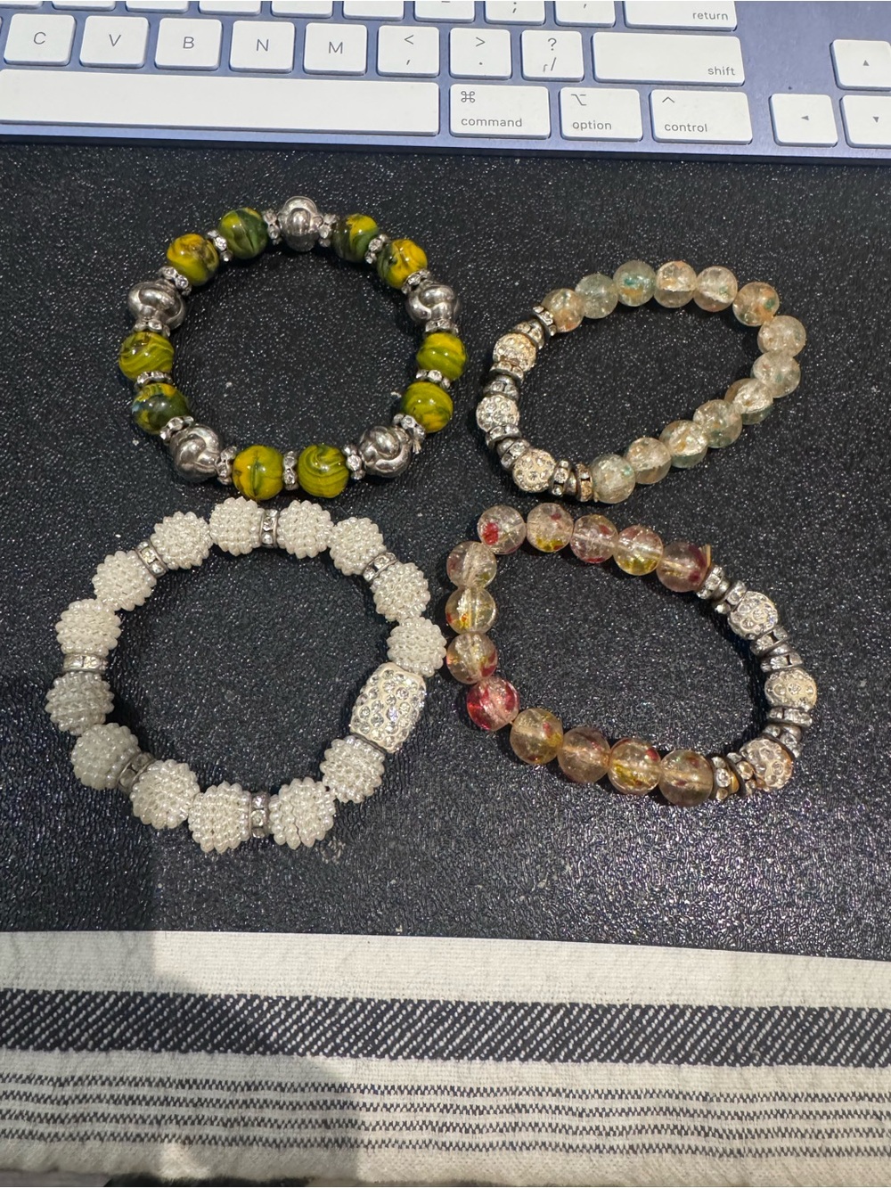 Mixed stone & bead bracelet set